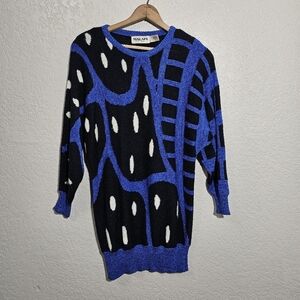 Vintage Malain Funky Knit Hand Loomed Tunic Sweater